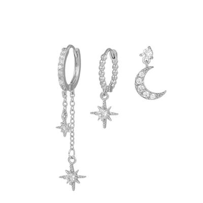 VIVICH星空浪漫不对称耳钉套装，邂逅梦幻璀璨之美
